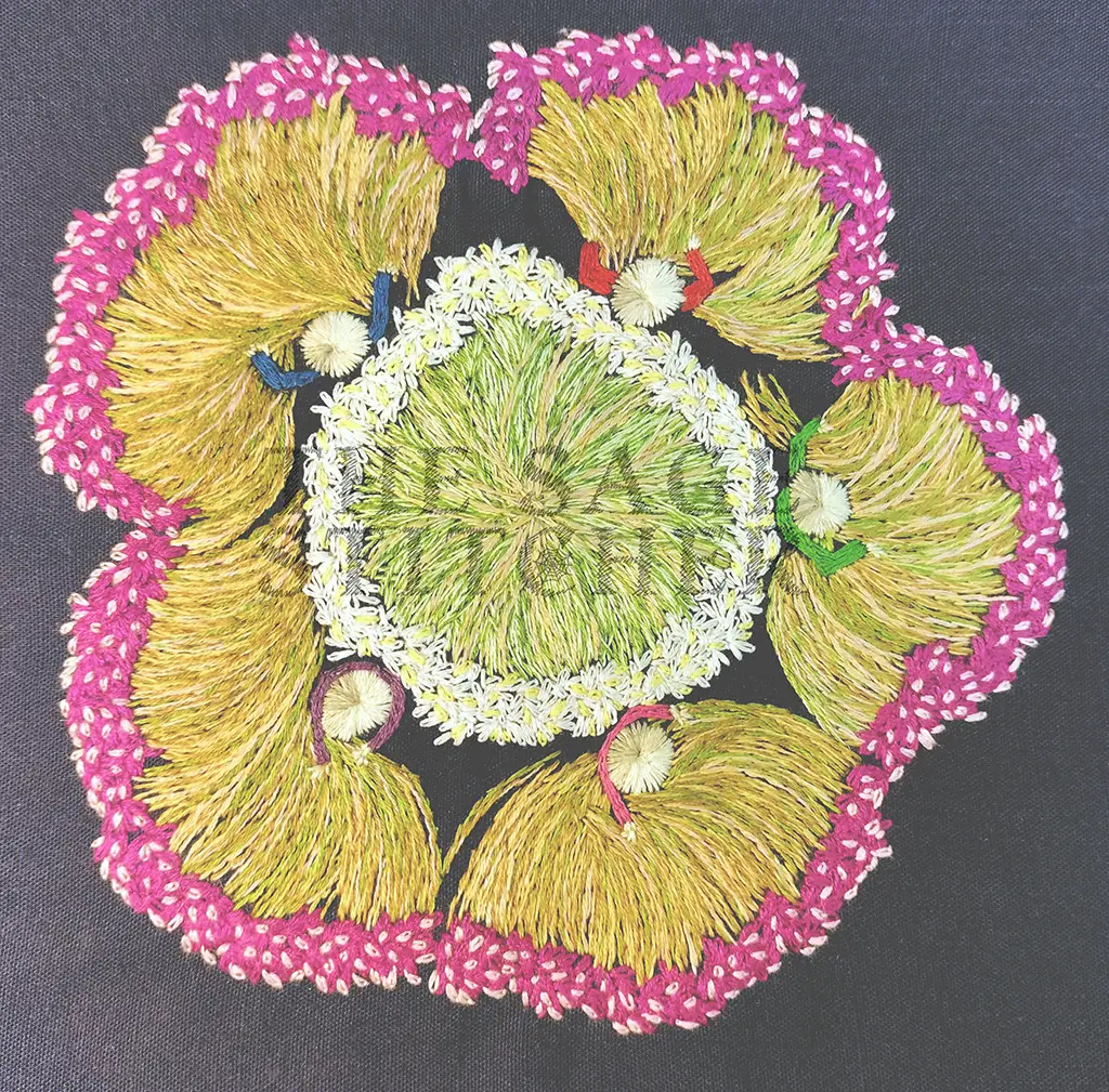 The Sage Stitcher 2025 Elise Schadauer (Elise Farber) Thread Painting Harvesting Water Lilies